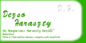 dezso haraszty business card